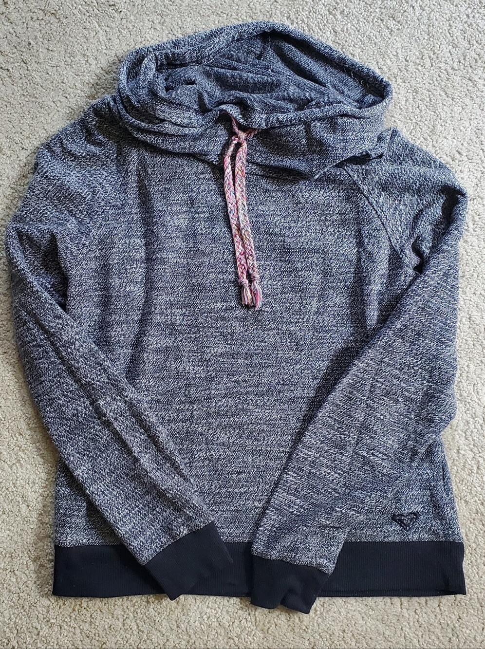 Roxy Charcoal Heather Pullover Cowl Neck
